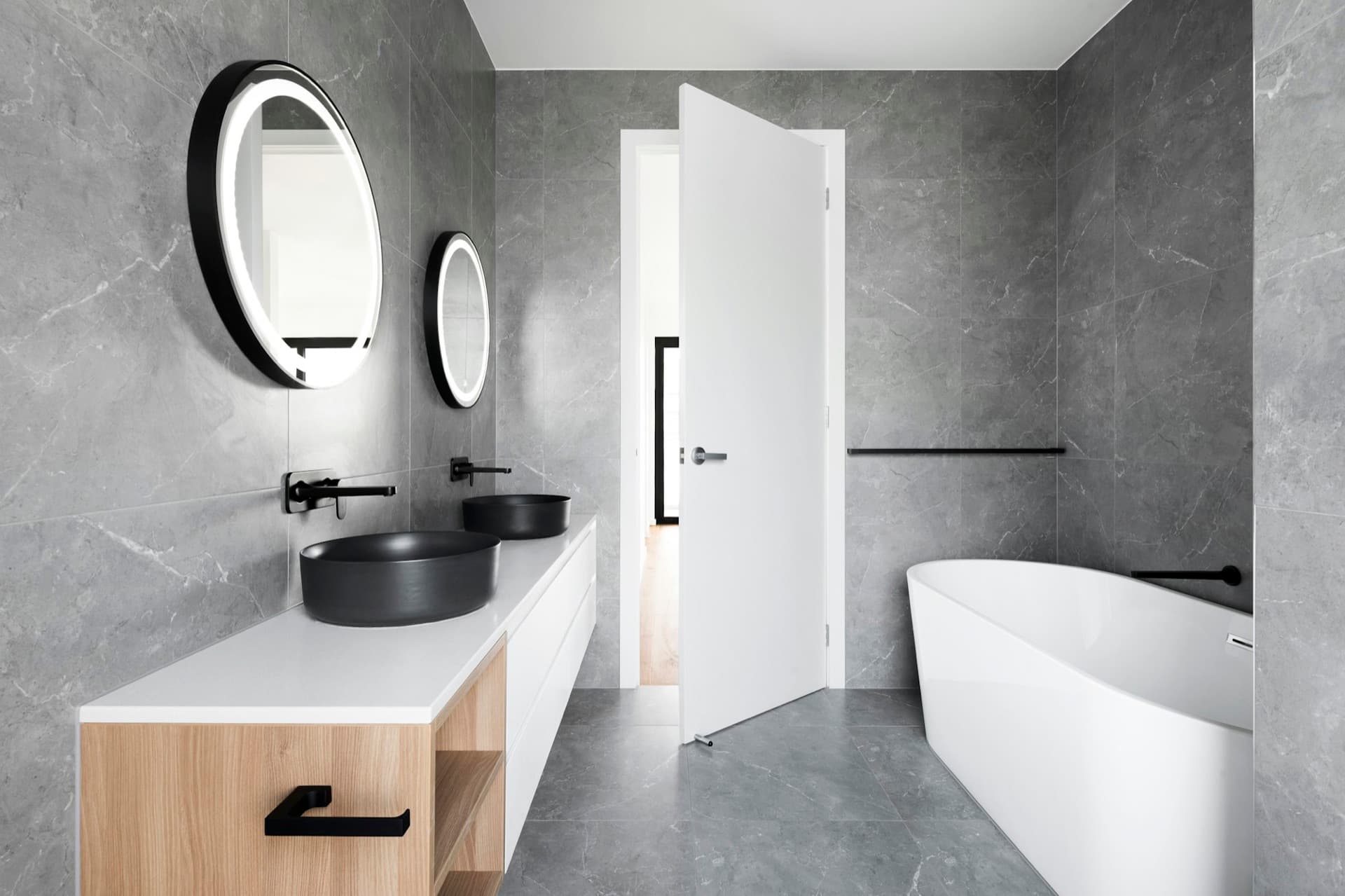 Permitted bathroom remodel completed by ENF General Contracting